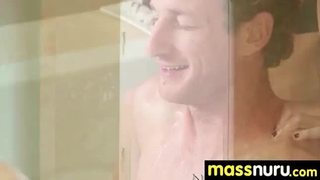 Busty teen gives nuru sex massage 4
